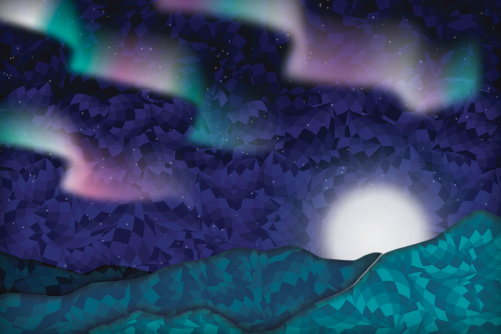 Preview image of Aurora NFT art illustration, featuring the celestial beauty of the aurora borealis