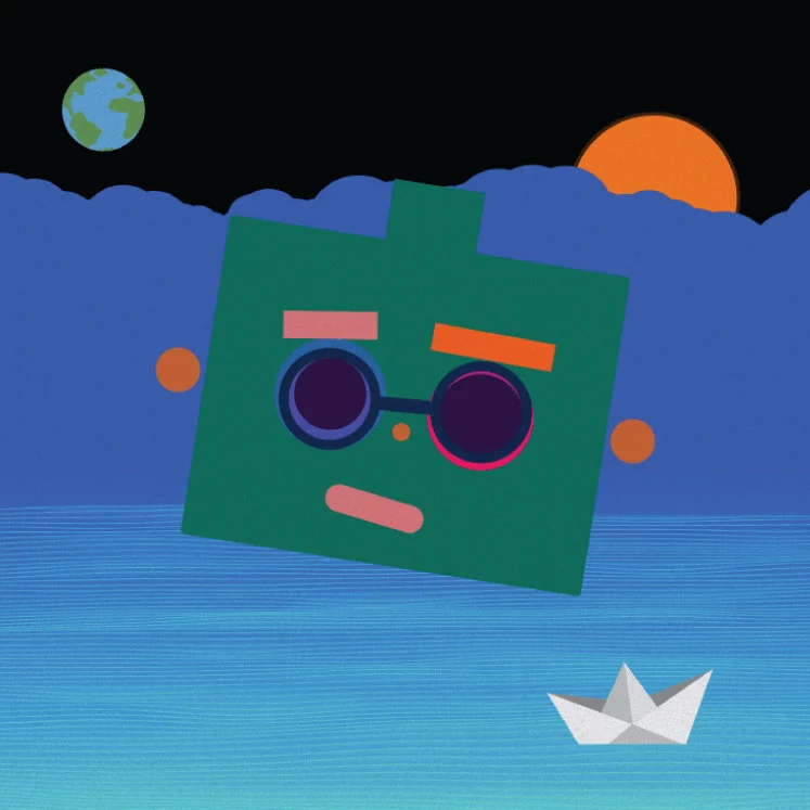 Sail-o-bots NFT second edition artwork featuring animated landscapes with a variety of color palettes